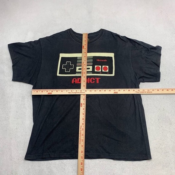 Nintendo "ADDICT" Gaming Tee Thrifted Vintage Style Size XL - Picture 5 of 8